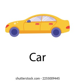 Icono de coche diseñado en estilo plano 