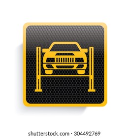 Car icon design,yellow version,clean vector