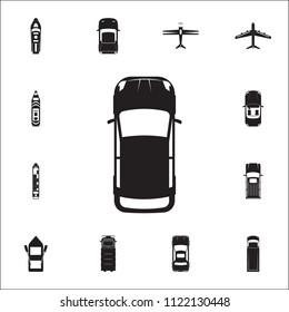 car icon. Detailed set of Transport view from above icons. Premium quality graphic design sign. One of the collection icons for websites, web design, mobile app on white background