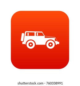 car icon digital red for any design isolated on white vector illustration