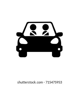 car icon with driver and passenger