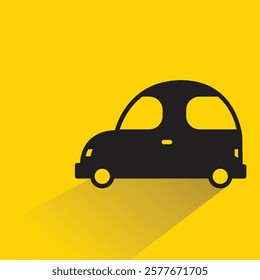 car icon with drop shadow on yellow background