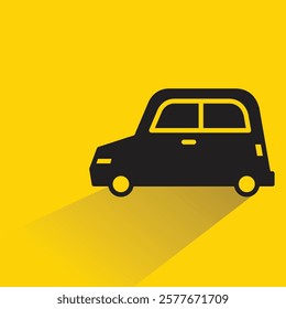 car icon with drop shadow on yellow background