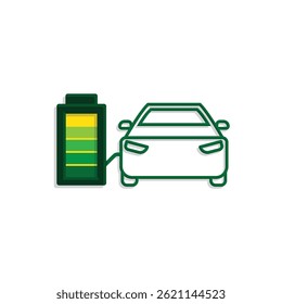 car icon. eco friendly car vector. vector means of transportation. zero emission, green energy, web, technology. Mixed design style. template design