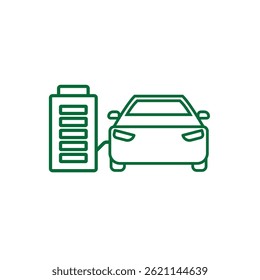 car icon. eco friendly car vector. vector means of transportation. zero emission, green energy, web, technology. Line design style. template design