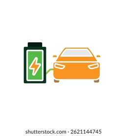 car icon. eco friendly car vector. vector means of transportation. zero emission, green energy, web, technology. Solid design style. template design