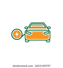 car icon. eco friendly car vector. vector means of transportation. zero emission, green energy, web, technology. Solid design style. template design