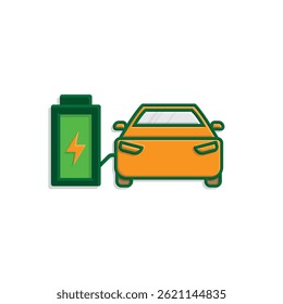 car icon. eco friendly car vector.  vector means of transportation. zero emission, green energy, web, technology. 3d simple design style. template design