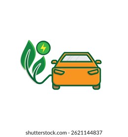 car icon. eco friendly car vector.  vector means of transportation. zero emission, green energy, web, technology. 3d simple design style. template design
