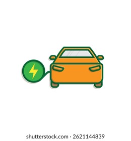 car icon. eco friendly car vector.  vector means of transportation. zero emission, green energy, web, technology. 3d simple design style. template design
