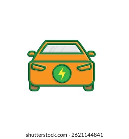 car icon. eco friendly car vector.  vector means of transportation. zero emission, green energy, web, technology. 3d simple design style. template design