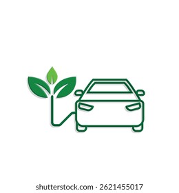 car icon. eco friendly car vector. vector means of transportation. zero emission, green energy, web, technology. Mixed design style. template design