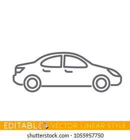 Car Icon Editable stroke sketch icon. Stock vector illustration.