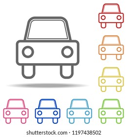 car icon. Elements of Navigation in multi colored icons. Simple icon for websites, web design, mobile app, info graphics