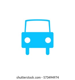 Car icon flat. Blue pictogram on white background. Vector illustration symbol