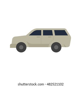 Car icon in flat color style. Sport vehicle off road 4x4 luxury