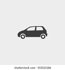 Icono de coche en un diseño plano en color negro. Pos10 de ilustración del vector