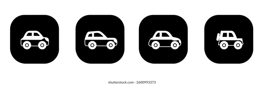 Car icon in flat. Car icon design. Stock vector.