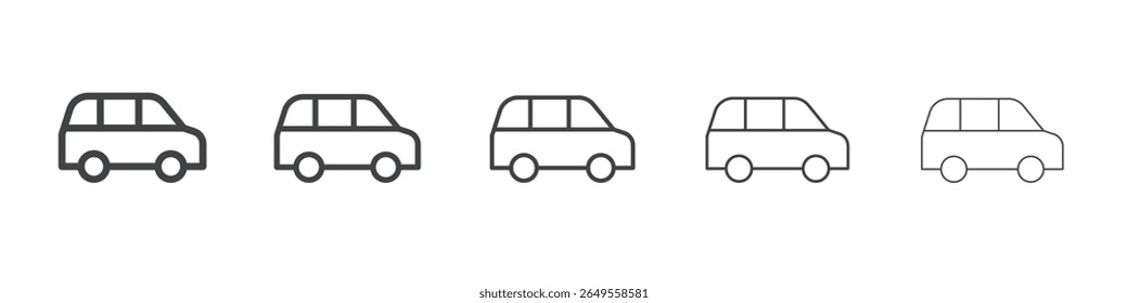 Ícone de carro plano simples esboço logotipo
