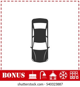 Car icon flat. Simple vector symbol and bonus icon