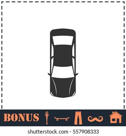 Car icon flat. Simple vector symbol and bonus icon