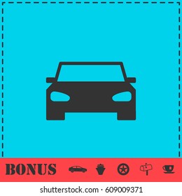 Car icon flat. Simple vector symbol and bonus icon