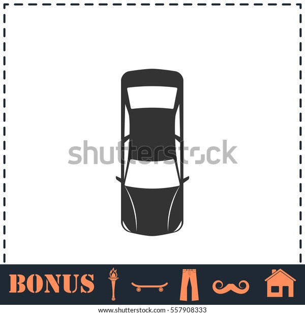 Car icon\
flat. Simple vector symbol and bonus\
icon