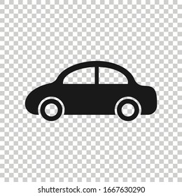 Car icon in flat style. Automobile vehicle vector illustration on white isolated background. Sedan business concept.