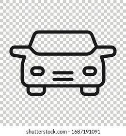 Car icon in flat style. Automobile vehicle vector illustration on white isolated background. Sedan business concept.
