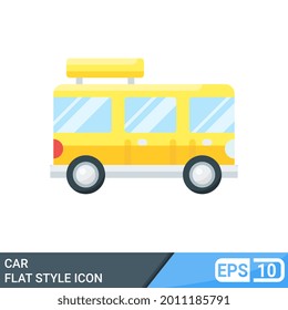 car icon flat style illustration isolated on white background. EPS 10