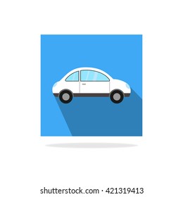 Car icon in flat style. Vector symbol. 