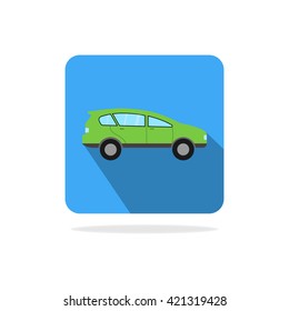 Car icon in flat style. Vector symbol. 