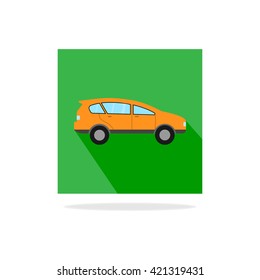 Car icon in flat style. Vector symbol. 