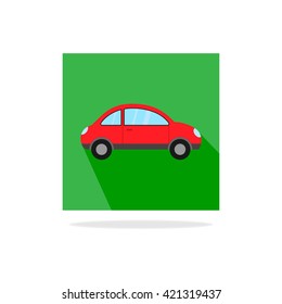 Car icon in flat style. Vector symbol. 