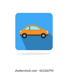 Car icon in flat style. Vector symbol. 