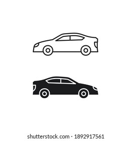 Car icon flat vector illustration