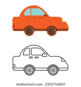 ilustración vectorial plana de icono de coche. Silhouette de coche