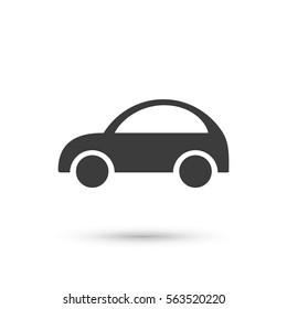 Car icon. Flat vector illustration in black on white background. EPS 10