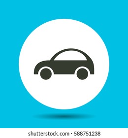 Car icon. Flat vector illustration in black on white background.