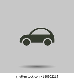 Car icon. Flat vector illustration in black on white background.