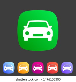 Car icon flat web sign symbol logo label