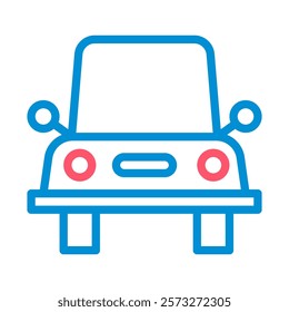 Car icon front view. Concept of transportation, travel, and automobile.