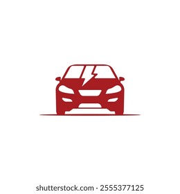 Car icon, Front view. electric car logo design