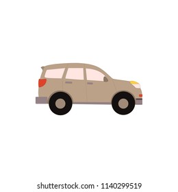 Car icon front view isolated on white. Vector illustration