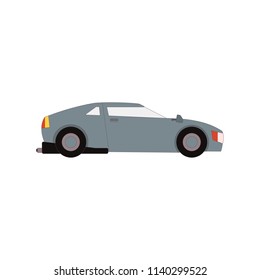 Car icon front view isolated on white. Vector illustration