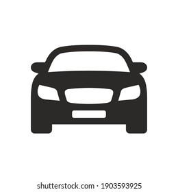 Car Icon. Car Front View. New Car. Vector Icon Isolated On White Background.