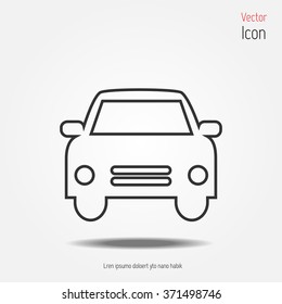 Car icon front view,Thin line 