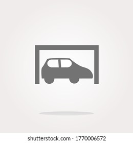 Icono del coche. Icono de garaje. Ilustración vectorial. Icono de servicio de automóvil
