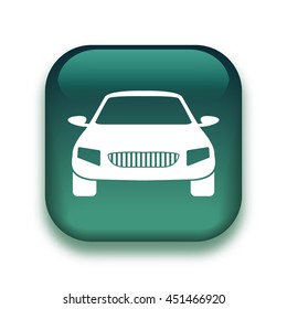 car icon - glossy vector button