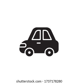 vector de glifo de icono de coche. aislado en fondo blanco